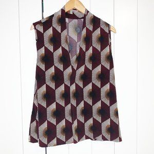 Hudson Sleeveless stretchy geometric print top L.
